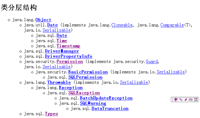 java.sql類分層結構